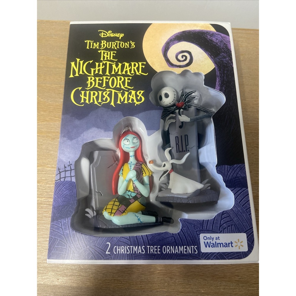 The Nightmare Before Christmas Jack and Sally Tombstones Christmas Ornaments